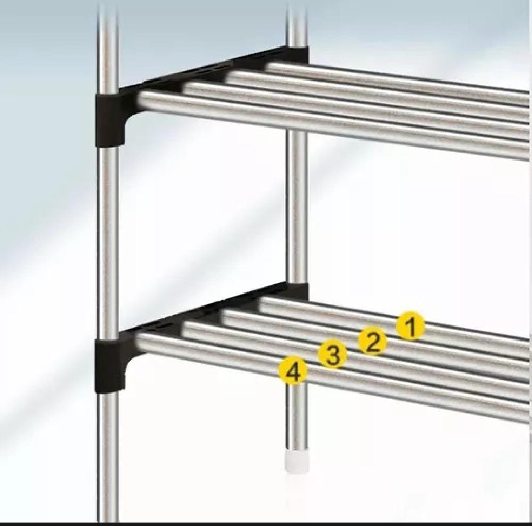 5 Layer Stainless Steel Shoe Rack Organizer