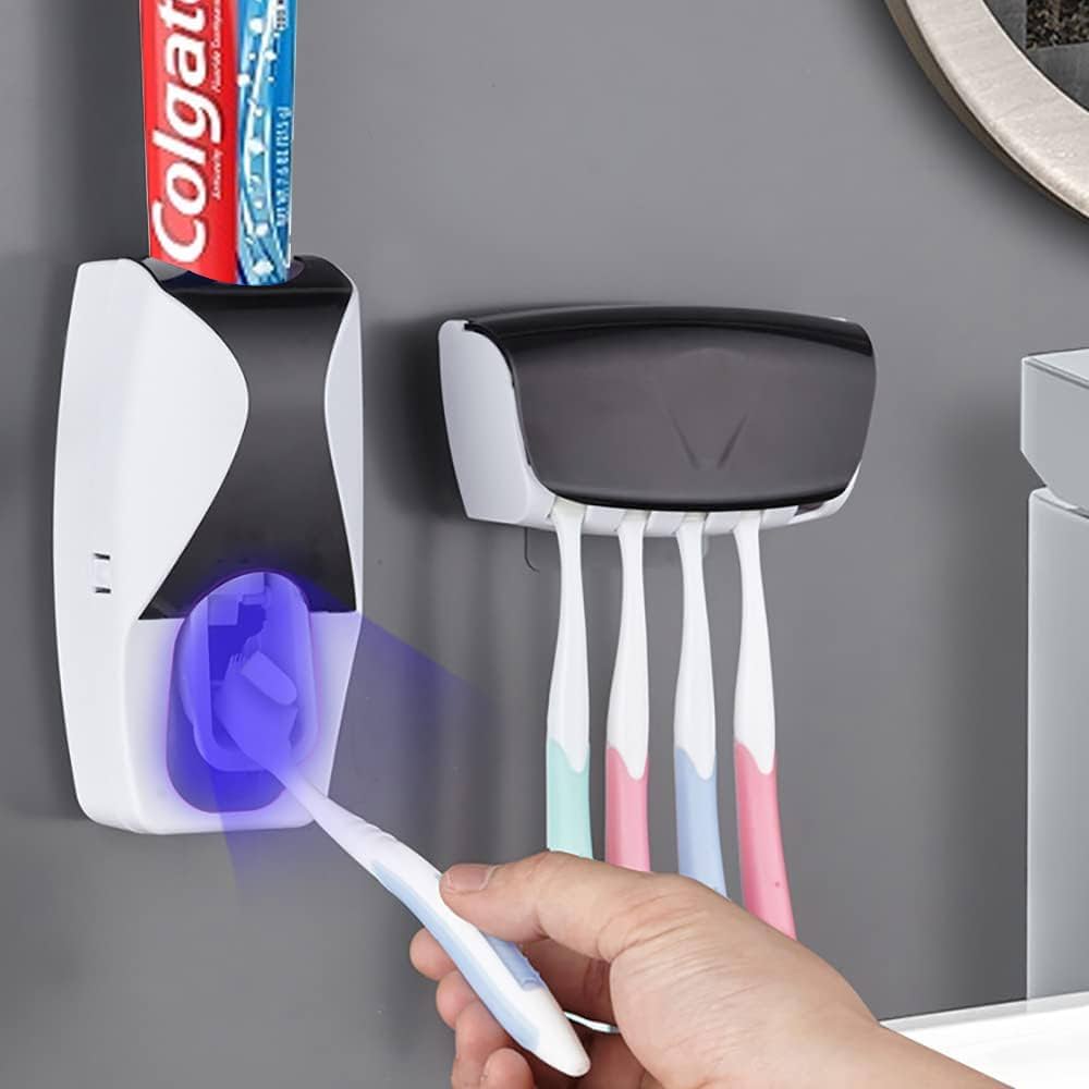 Automatic Toothpaste Dispenser And Toothbrush Holder