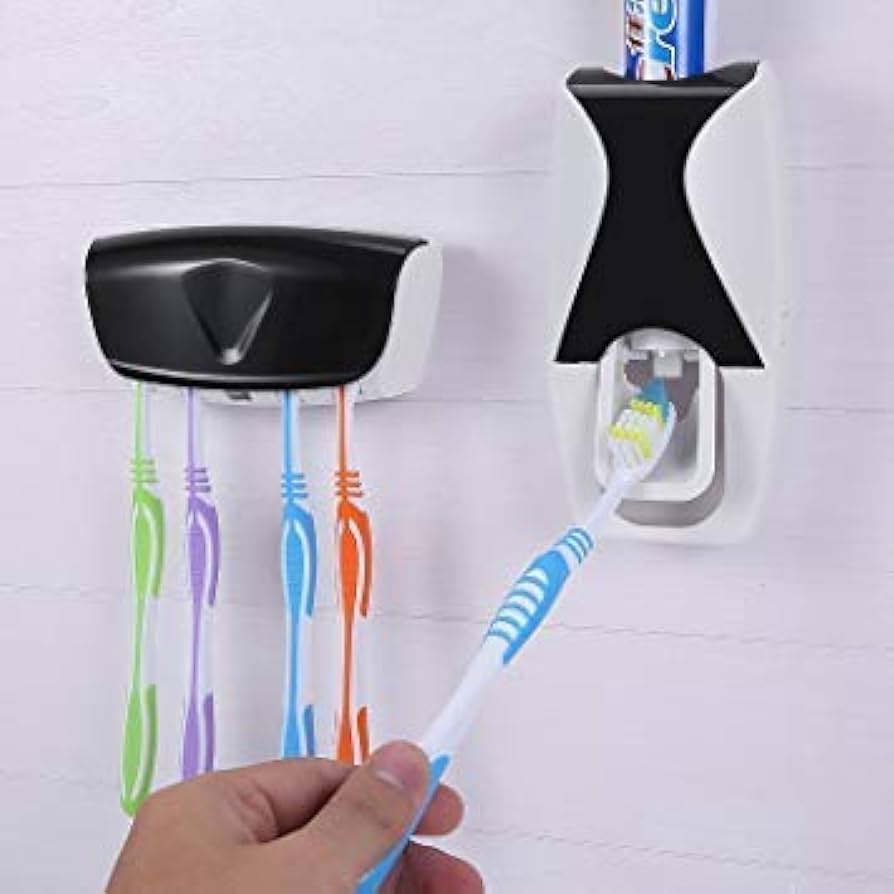 Automatic Toothpaste Dispenser And Toothbrush Holder