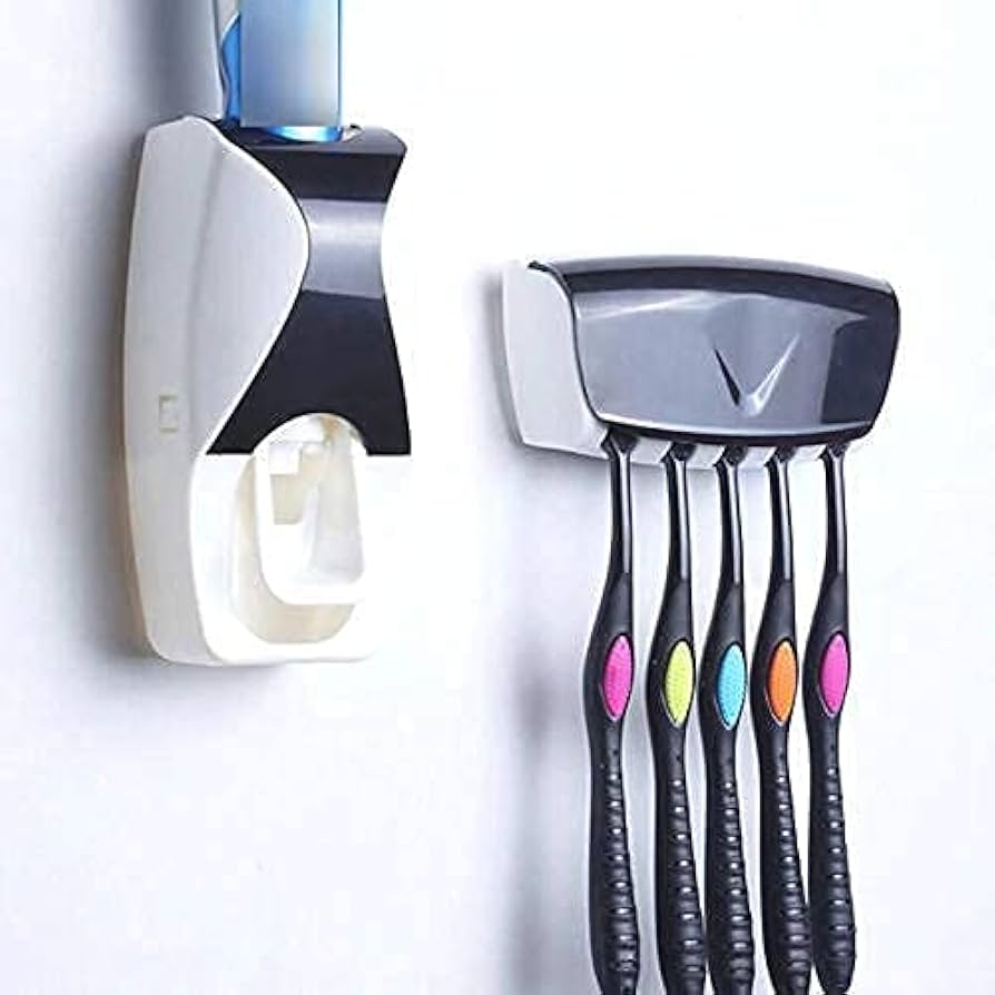 Automatic Toothpaste Dispenser And Toothbrush Holder