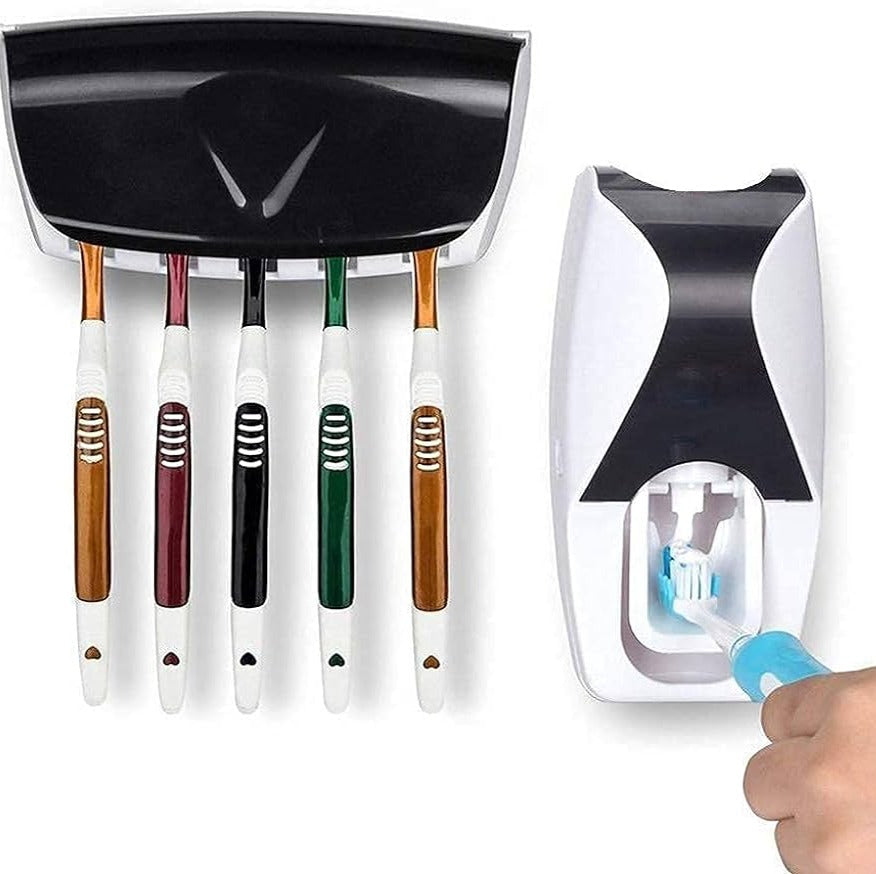 Automatic Toothpaste Dispenser And Toothbrush Holder
