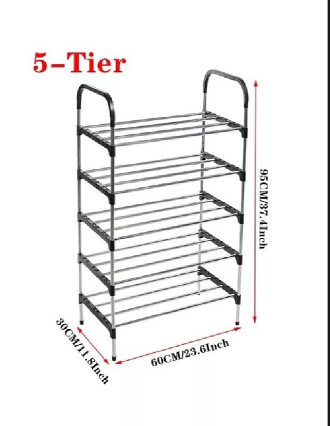 5 Layer Stainless Steel Shoe Rack Organizer
