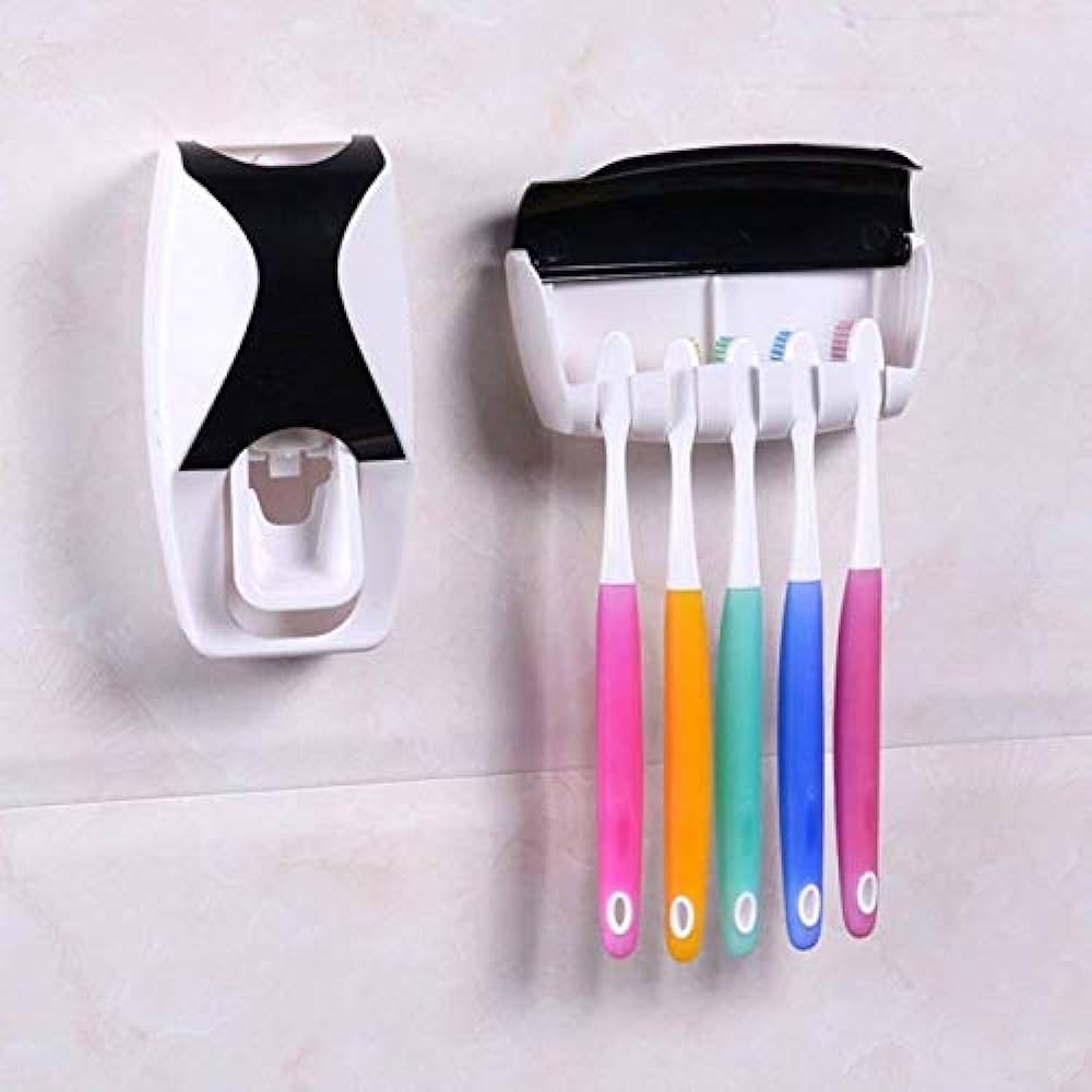 Automatic Toothpaste Dispenser And Toothbrush Holder