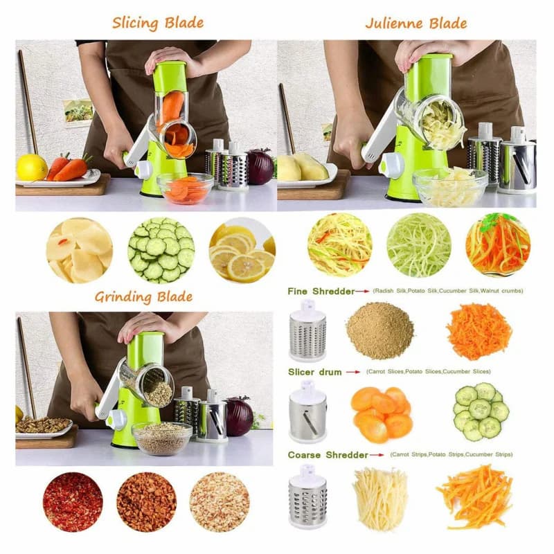 3 In 1 Set Manual Vegetable Slicer Roller Multifunction Vegetable Cutter